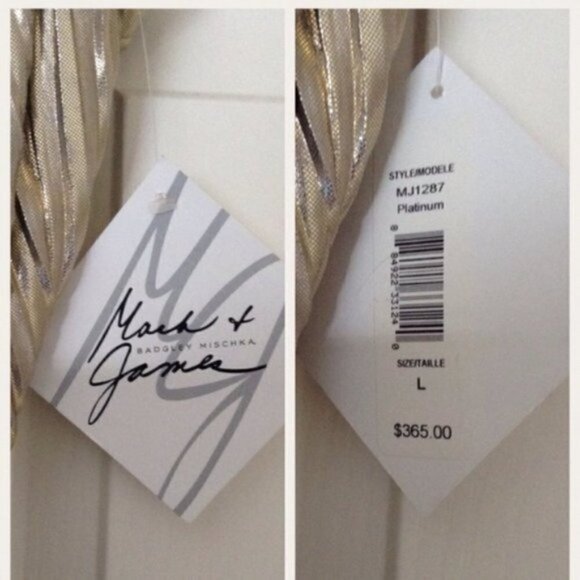 NEW Mark & James Badgley Mischka Metallic Dress - Picture 11 of 16